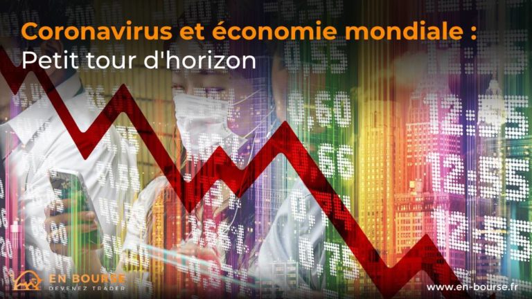 Cours de bourse s'effondrant sur fond de crise sanitaire