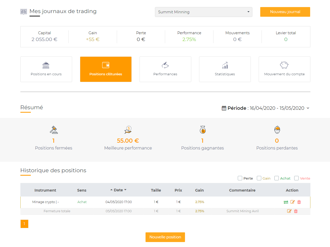 Journal de trading et money management en format excel ou en ligne