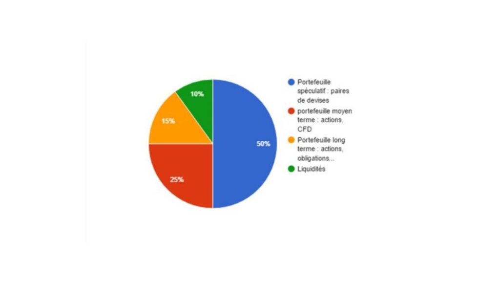 Représentation d'une allocation de portefeuille sur différents supports d'investissement