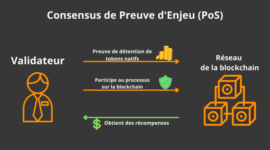 Schéma sur le processus de staking