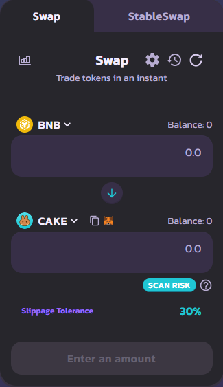 Swap Crypto - Crypto BNB - Pancakeswap