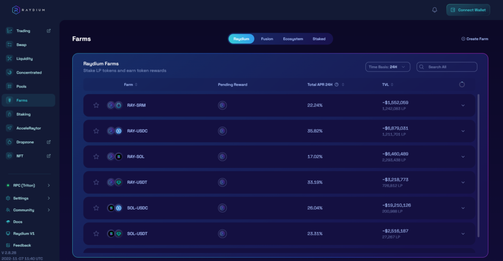 Farming crypto Raydium