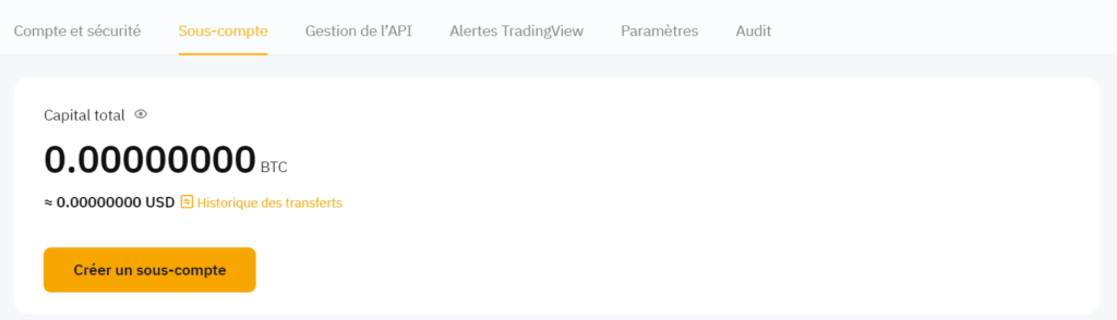 Créer un sous-compte sur Bybit