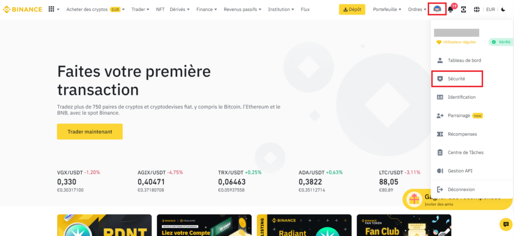 A2F sur Binance