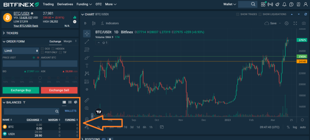 Interface Bitfinex