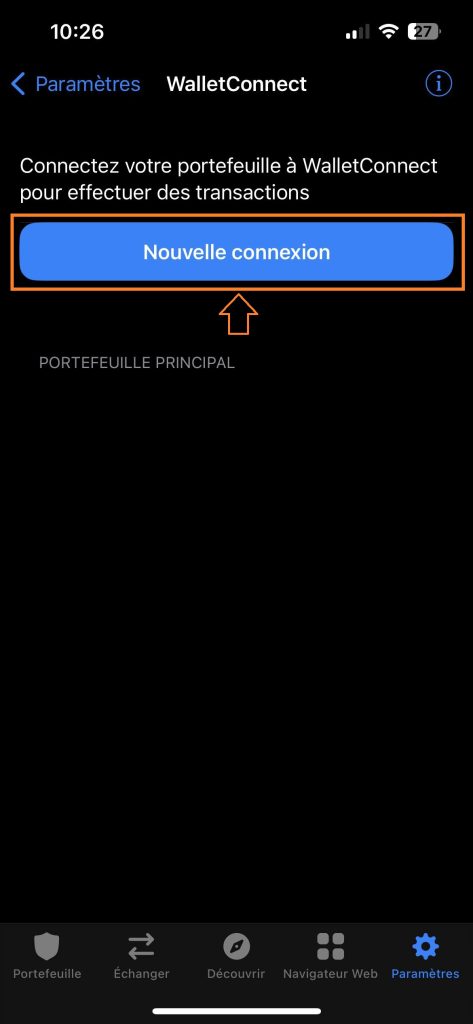 Nouvelle connexion TrustWallet