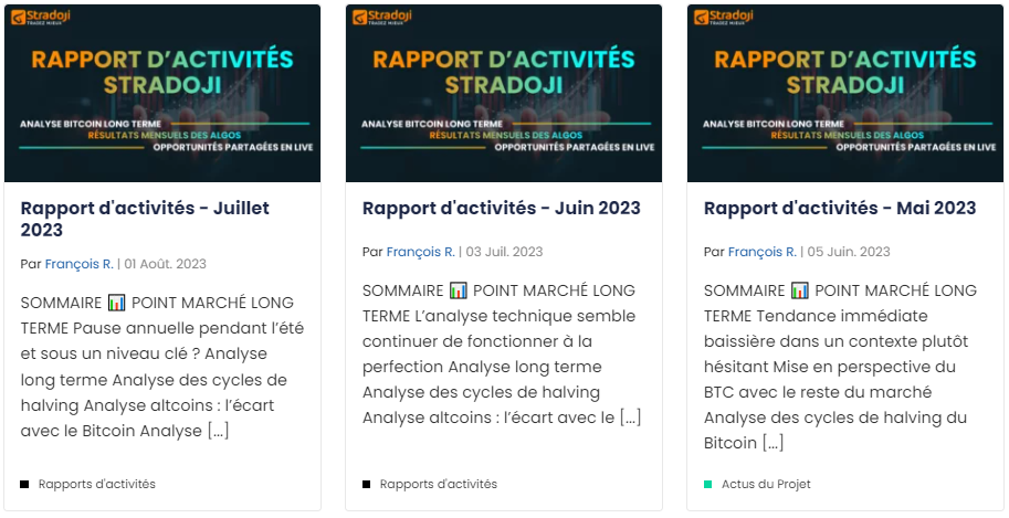 Rapports d'activités Stradoji - Trading Algorithmique