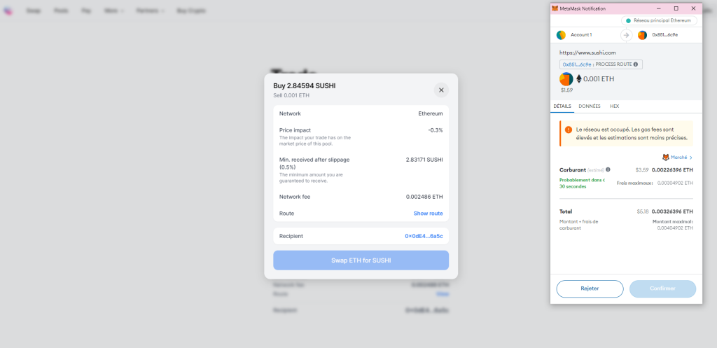 MetaMask SushiSwap
