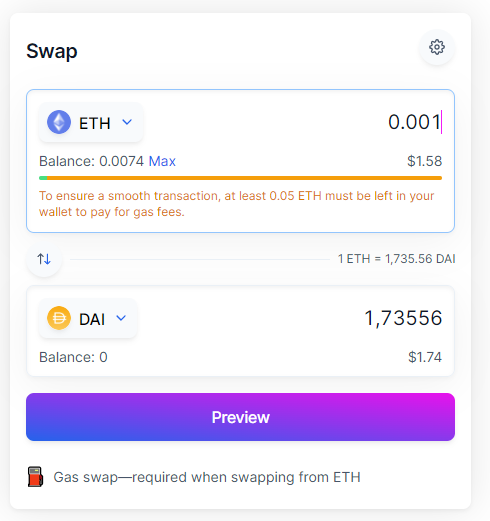 Exemple de Swap sur l'exchange Balancer