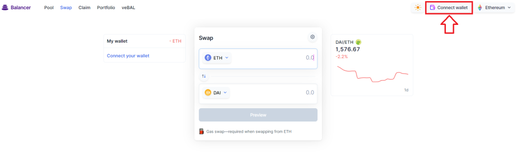 Swap exchange Balancer