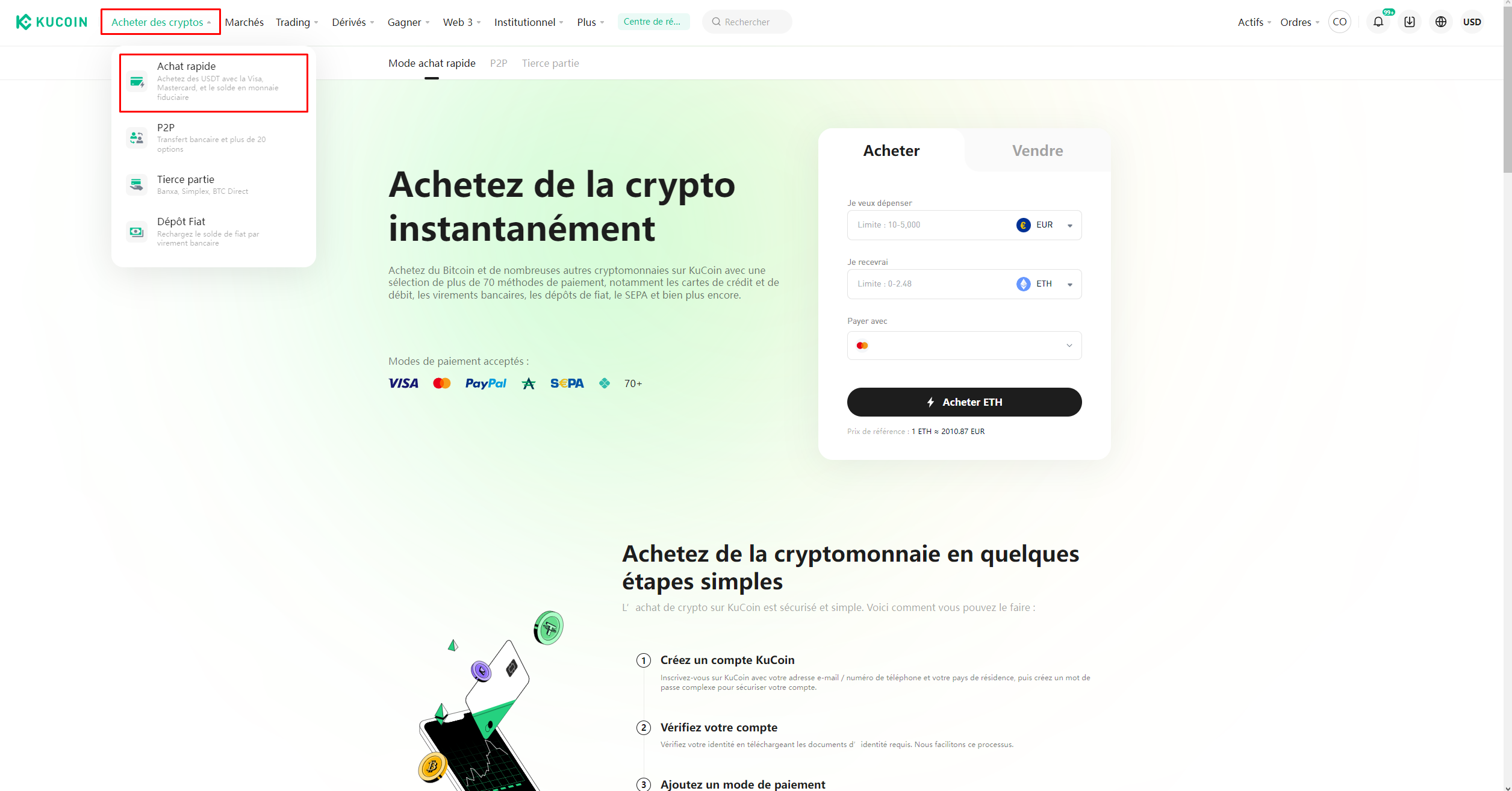 Payer en Bitcoin ou Crypto sur