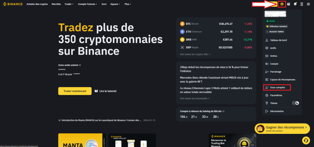 Accueil Binance