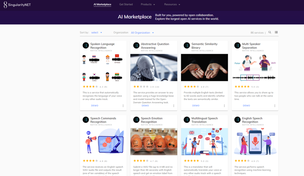 IA Marketplace de SingularityNET