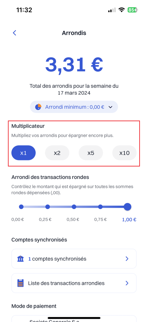 Multiplicateur d'arrondi sur Bitstack