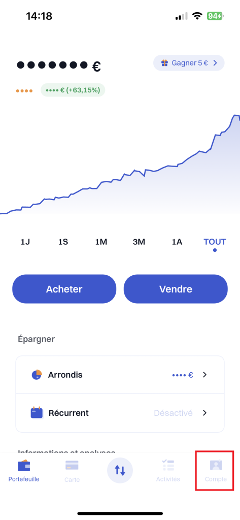 Option de compte - Bitstack